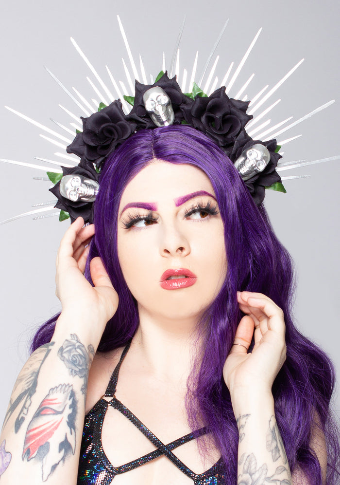 LASR Malevolent Desire Rose Skull Crown — front view