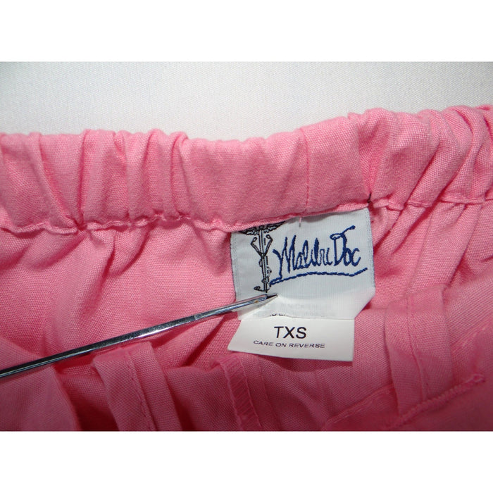 Malibu Doc Pink Wide Leg Scrub Pants Women TXS Elastic Waist Flare Tall1