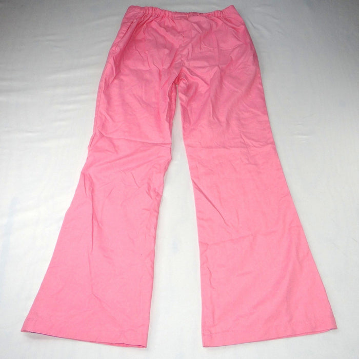 Malibu Doc Pink Wide Leg Scrub Pants Women TXS Elastic Waist Flare Tall2