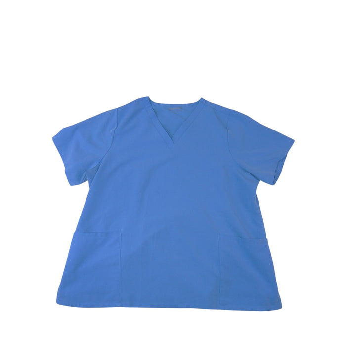 Mandala Blue V Neck Scrub Top Equa Tek Technology Short Sleeve Plus Size 2XL0