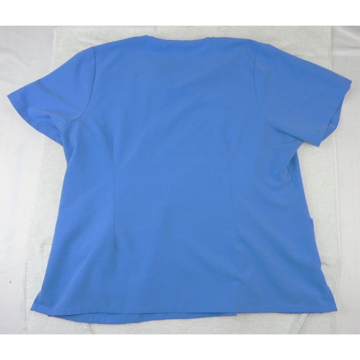 Mandala Blue V Neck Scrub Top Equa Tek Technology Short Sleeve Plus Size 2XL1