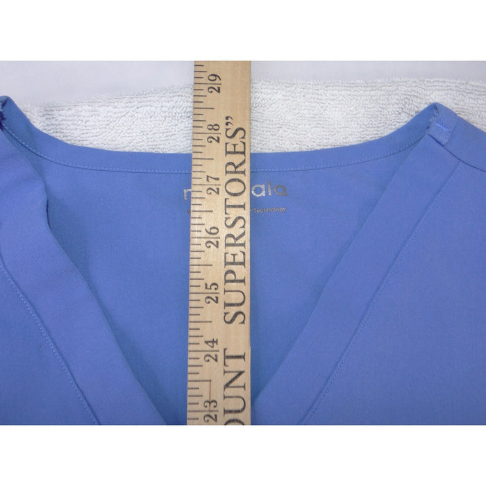 Mandala Blue V Neck Scrub Top Equa Tek Technology Short Sleeve Plus Size 2XL4