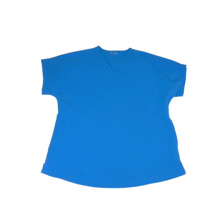 Mandala Equa Tek Blue V Neck Scrub Top Womens 2XL Short Sleeve Liquid Repellent1