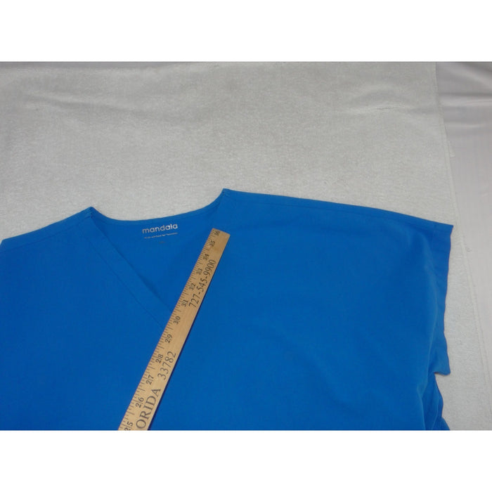 Mandala Equa Tek Blue V Neck Scrub Top Womens 2XL Short Sleeve Liquid Repellent4