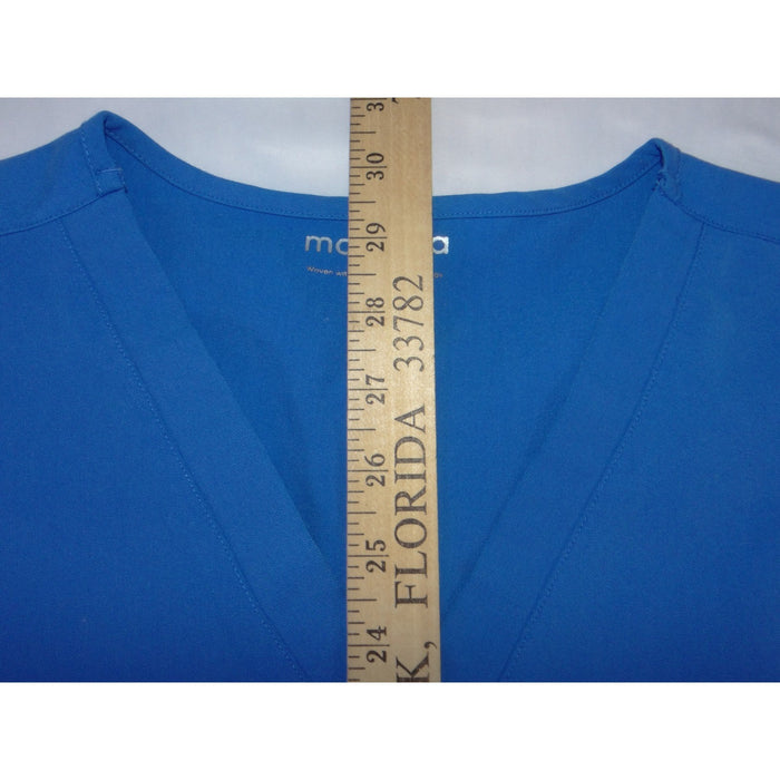 Mandala Equa Tek Blue V Neck Scrub Top Womens 2XL Short Sleeve Liquid Repellent7