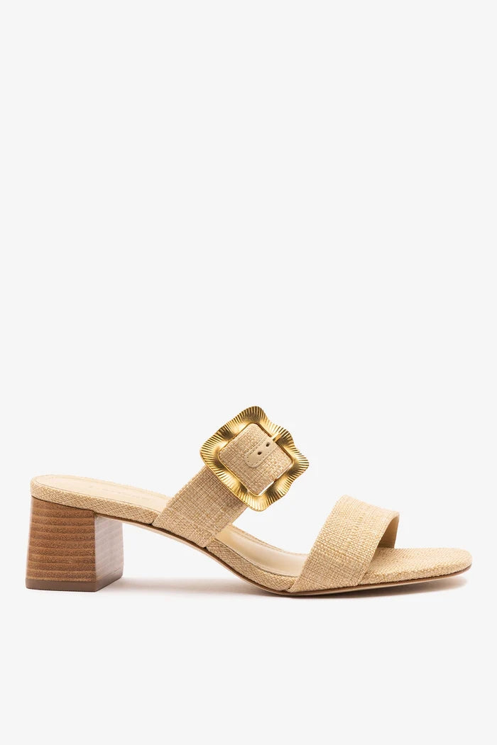 Maria Sandal Beige Raffia Mule Larroudé