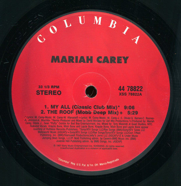 Mariah Carey - My All / Breakdown (12") [US] 1st (Very Good Plus (VG+))