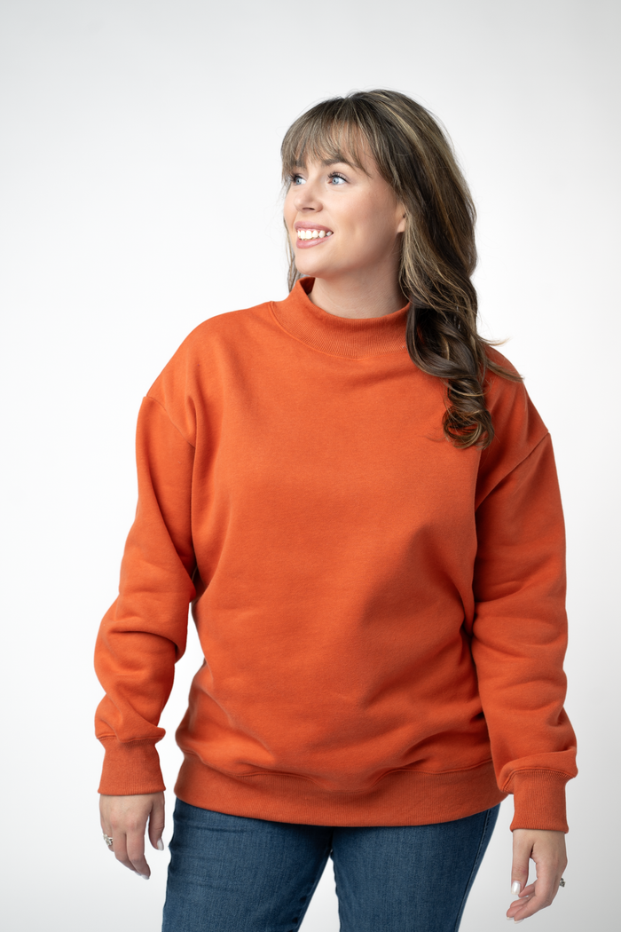 Marley Mock Neck Sweatshirt - Pumpkin