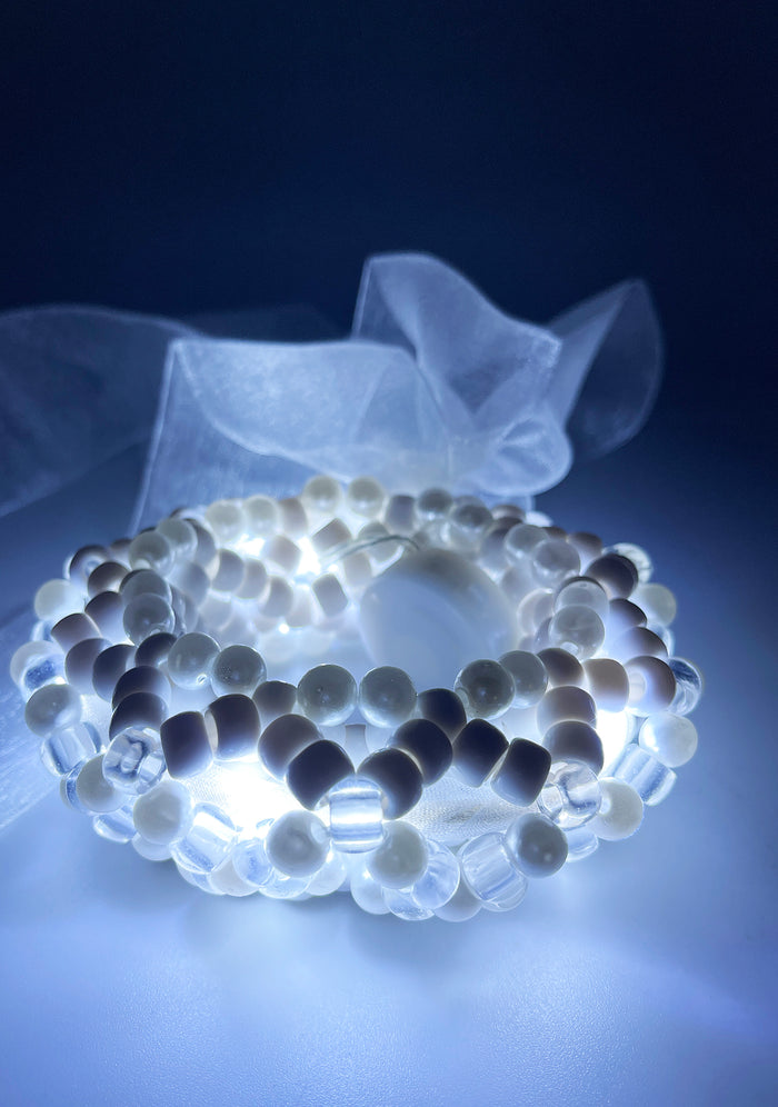 LASR Marry Me Light Up Ribbon Rave Kandi Bracelet — front view