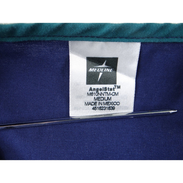 Medline AngelStat Navy Blue V Neck Scrub Tops Lot of 2 Medium2