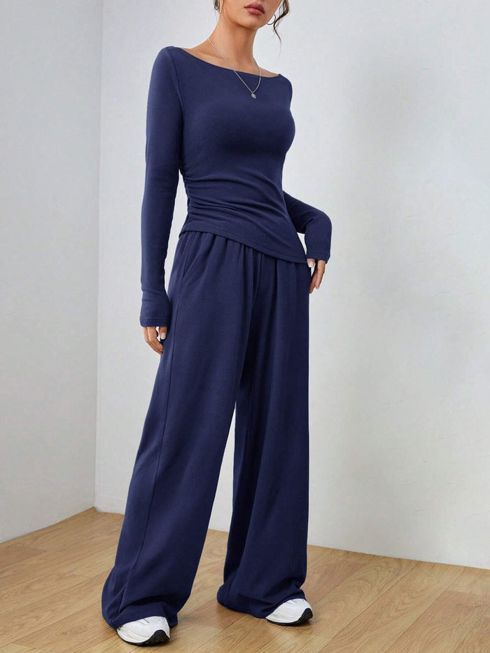 Meeha Co ord Set - Navy Blue