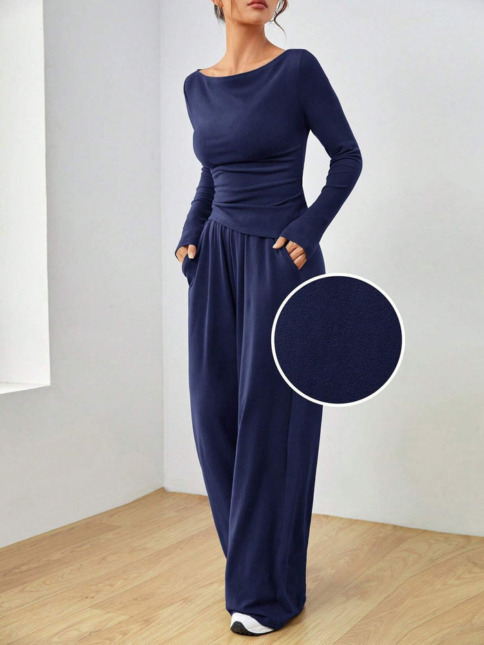 Meeha Co ord Set - Navy Blue