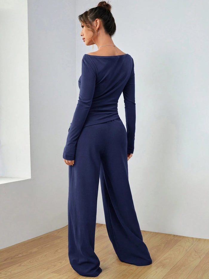 Meeha Co ord Set - Navy Blue