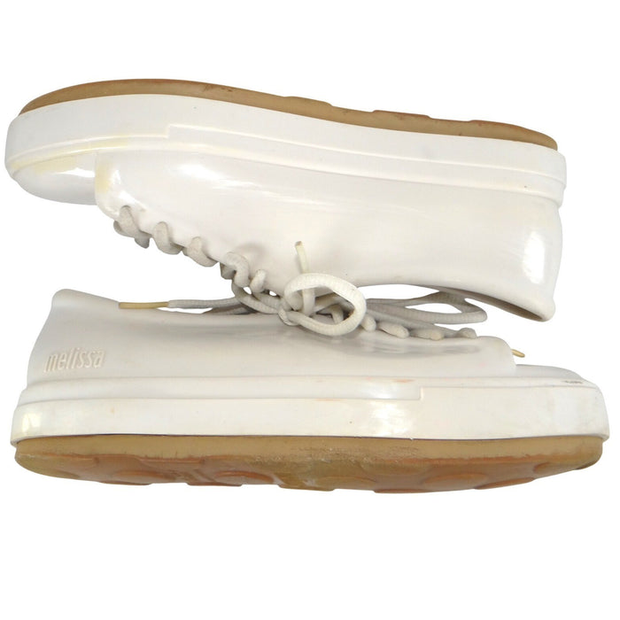 Melissa Be Women White Melflex PVC Platform Jelly Sneakers Lace Up Shoes0