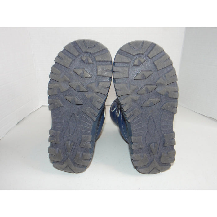 Members Mark Kids Navy Blue Glitter Snow Boots Puffer Faux Shearling Size 2 32952