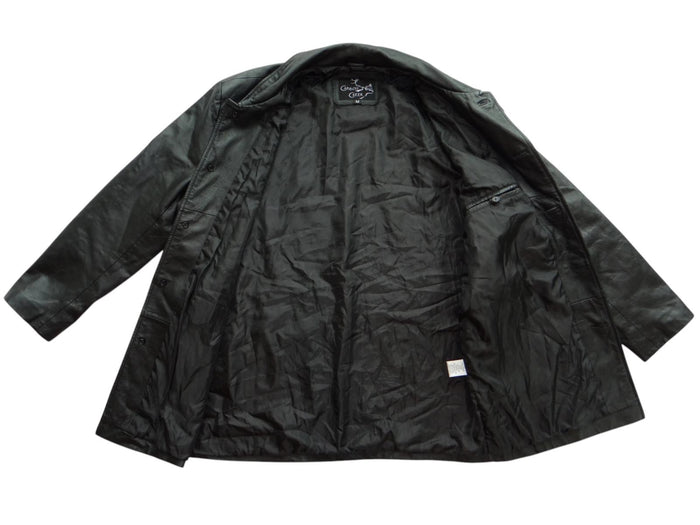 Men's Black Leather Jacket Medium Caribou Creek1