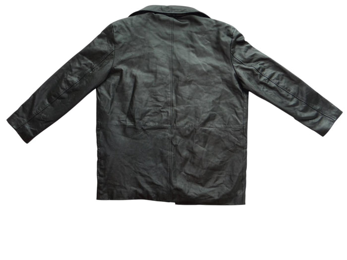 Men's Black Leather Jacket Medium Caribou Creek2