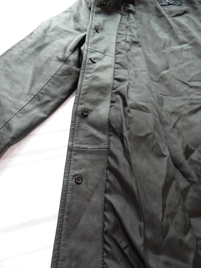 Men's Black Leather Jacket Medium Caribou Creek4