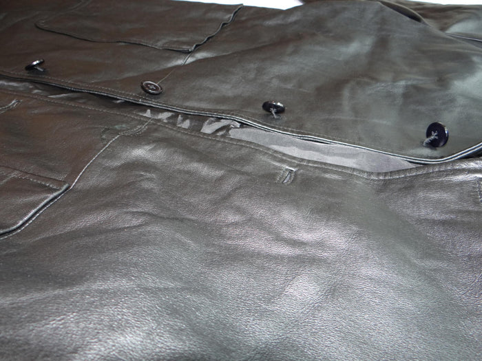 Men's Black Leather Jacket Medium Caribou Creek7
