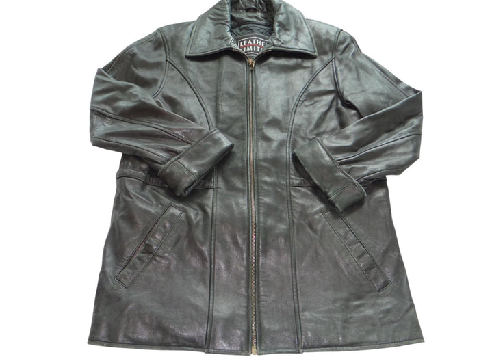 Men's Black Leather Jacket Medium0