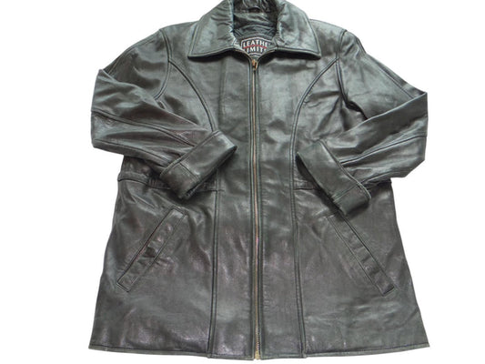 Men's Black Leather Jacket Medium0