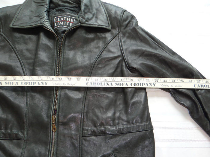 Men's Black Leather Jacket Medium5
