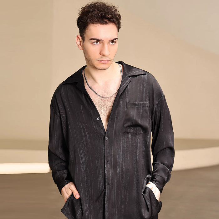 Men's Long-Sleeve Latin Dance Tops Dance Wear