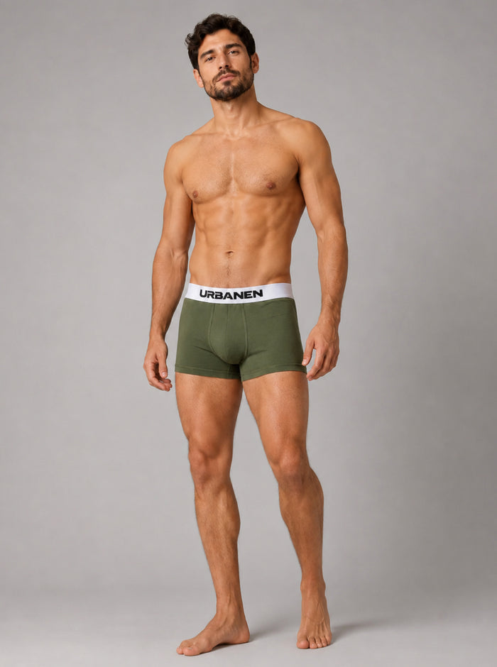 Men's Polyamide Elastane StretchMax Performance Trunk  - Olive Green