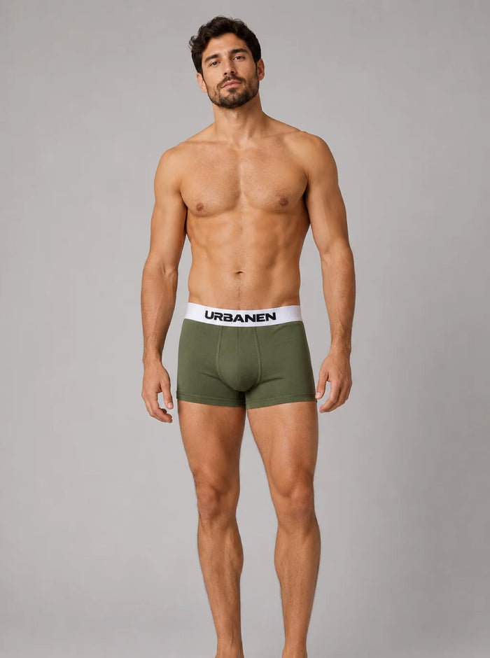 Men's Polyamide Elastane StretchMax Performance Trunk  - Olive Green