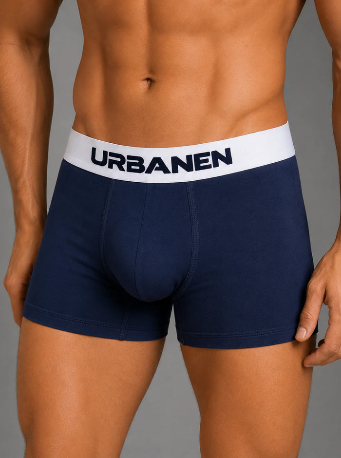 Men's Polyamide Elastane StretchMax Performance Trunk with QuickDry Technology - Marine Blue