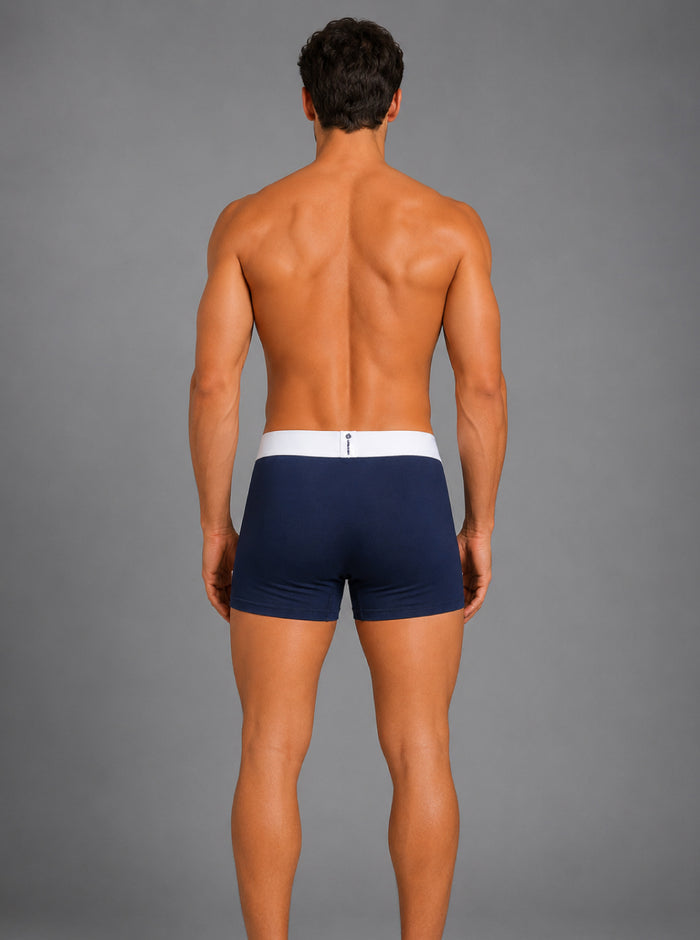Men's Polyamide Elastane StretchMax Performance Trunk with QuickDry Technology - Marine Blue