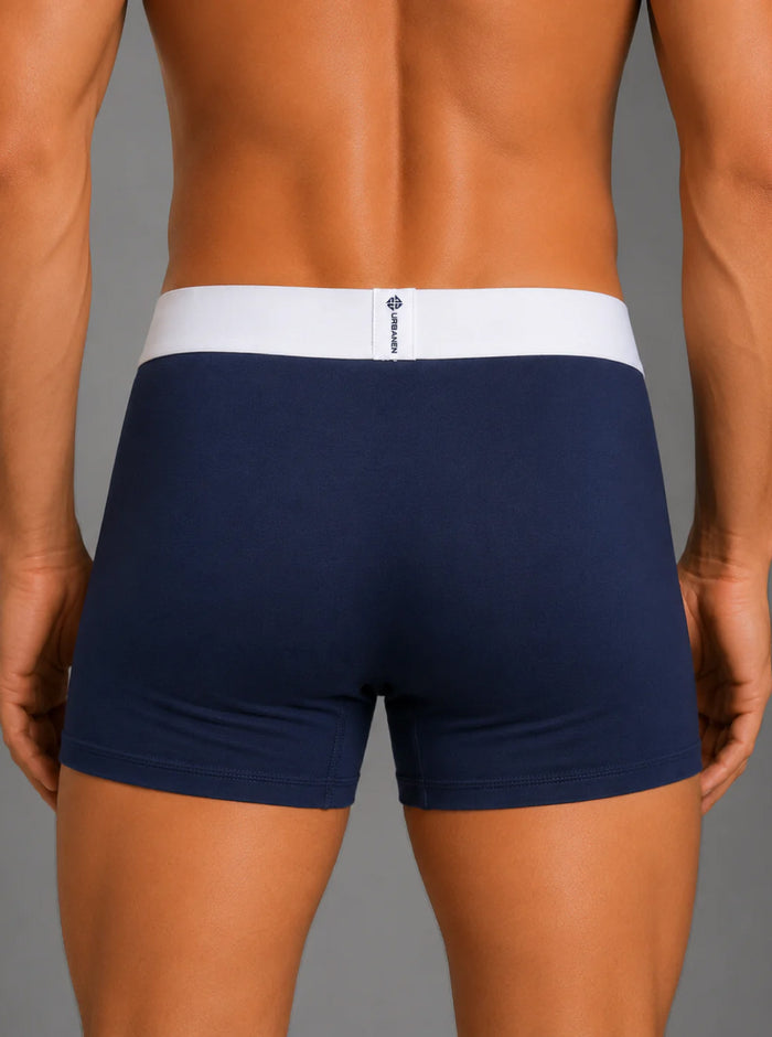 Men's Polyamide Elastane StretchMax Performance Trunk with QuickDry Technology - Marine Blue