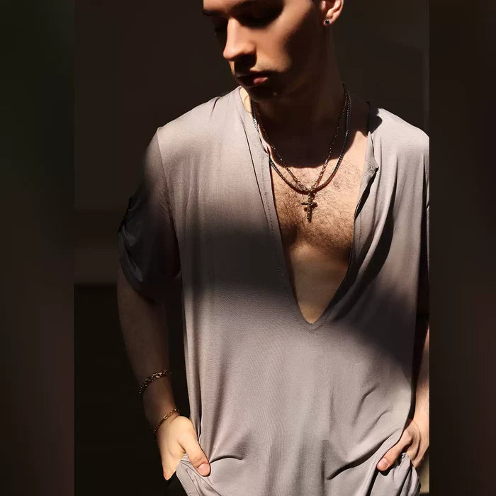 Men's Short Sleeves Latin Dance Tops Dance Wear