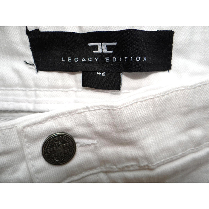 Men's White Distressed Denim Shorts4