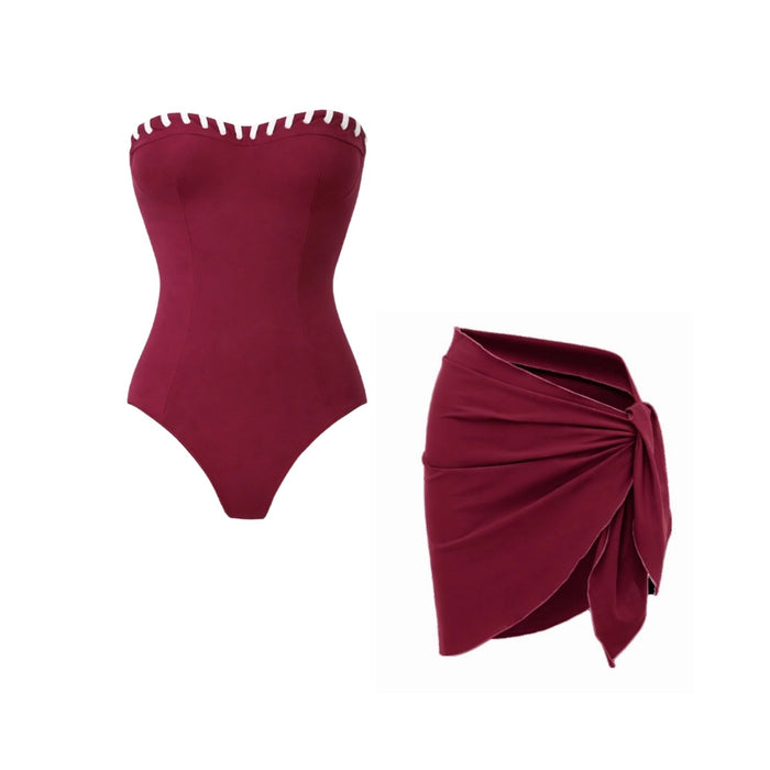 Merlot Swimsuit Set  - Maroon