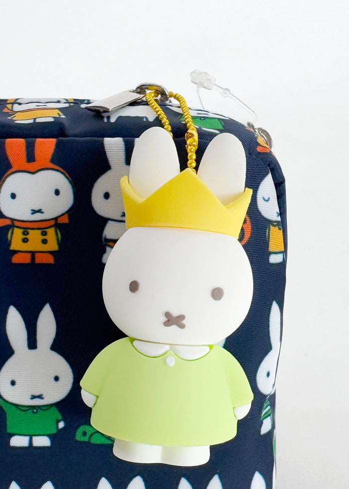 Miffy Rubber Mascot Keychain 2.0 in green white with Miffy rubber figure on ball chain kawaii keychain — model view