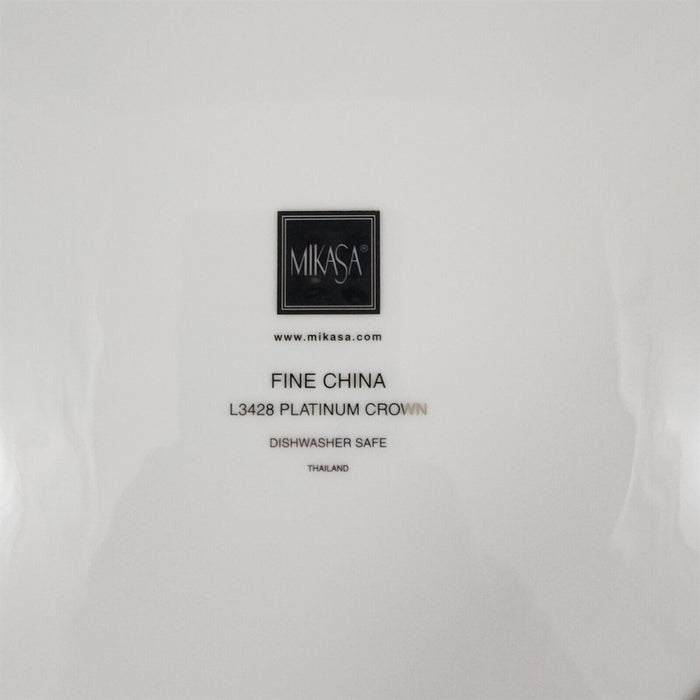 Mikasa Platinum Crown Salad Plate Set of 4 White Ceramic Fine China 8 " L3428