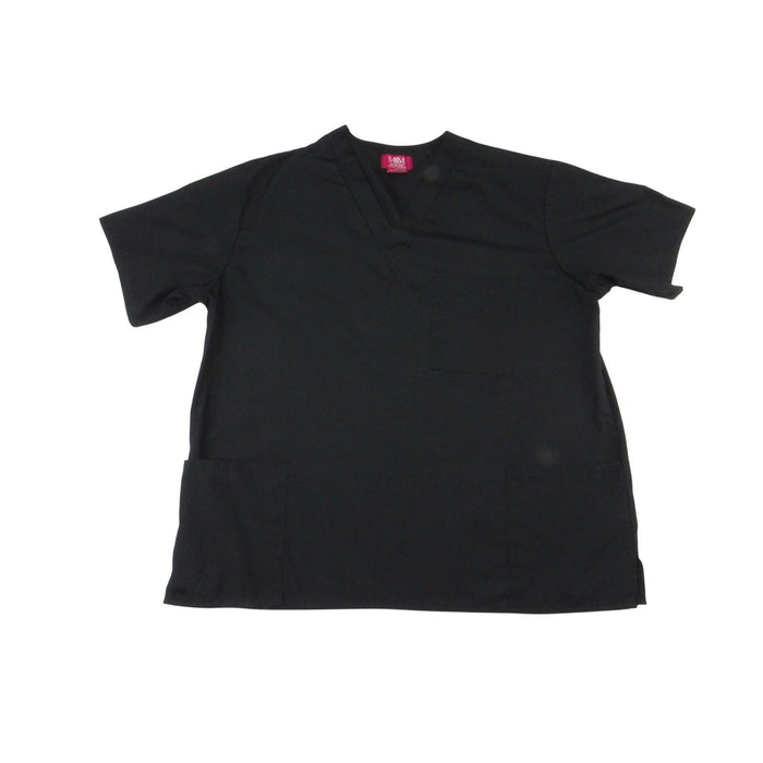 M&M Scrubs Classic Comfort Black V Neck Short Sleeve Scrub Top Medium 33990