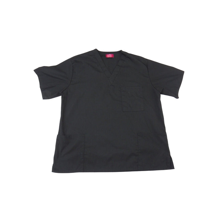 M&M Scrubs Classic Comfort Black V Neck Short Sleeve Scrub Top Medium 34050