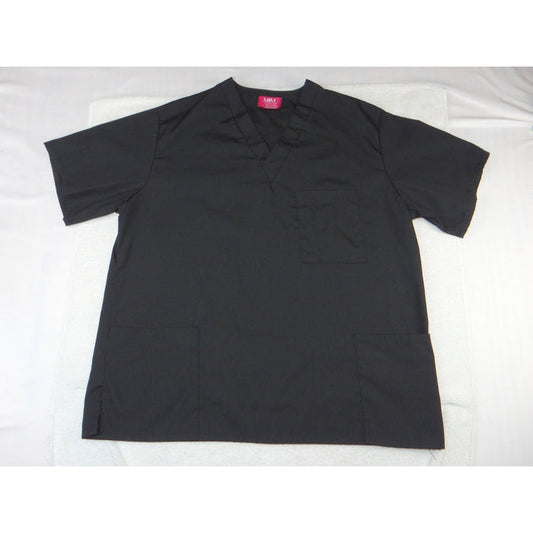 M&M Scrubs Classic Comfort V Neck Top Black Short Sleeve Medical Uniform Medium0