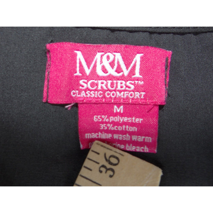 M&M Scrubs Classic Comfort V Neck Top Black Short Sleeve Medical Uniform Medium2