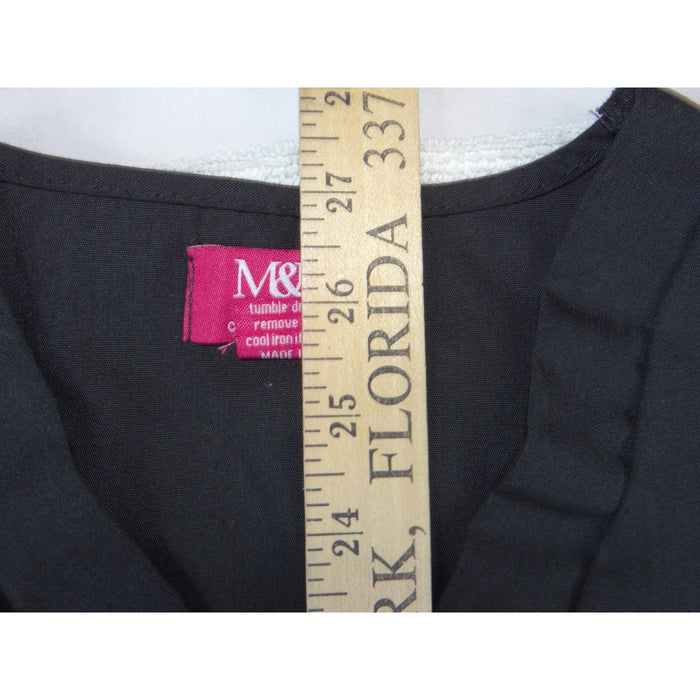 M&M Scrubs Classic Comfort V Neck Top Black Short Sleeve Medical Uniform Medium4