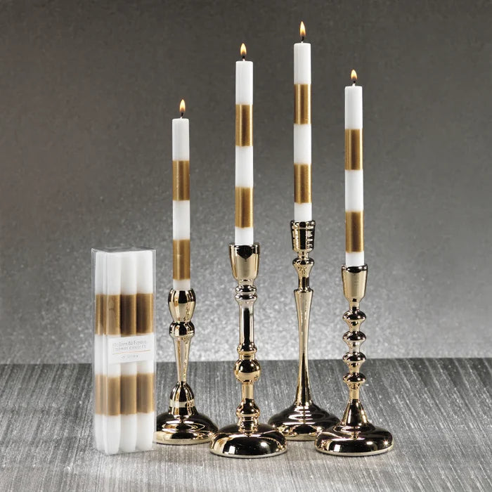 MODERN & FESTIVE GOLD FORMAL CANDLES/SET OF 6