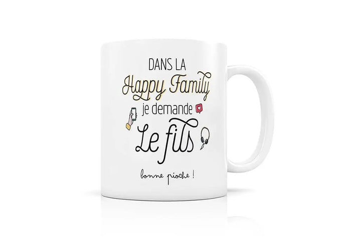 Tasse en porcelaine Créabisontine pour Label Tour, Happy Family - le Fils
