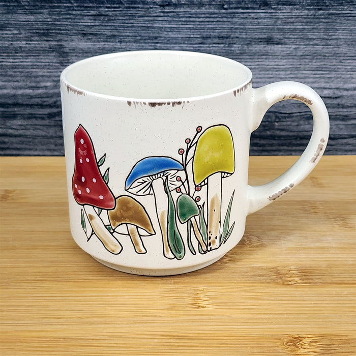 Mushroom Botanical Morel Coffee Mug Red Yellow Ceramic 18oz Tea Cup Blue Sky