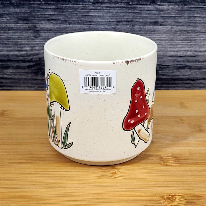 Mushroom Botanical Morel Coffee Mug Red Yellow Ceramic 18oz Tea Cup Blue Sky
