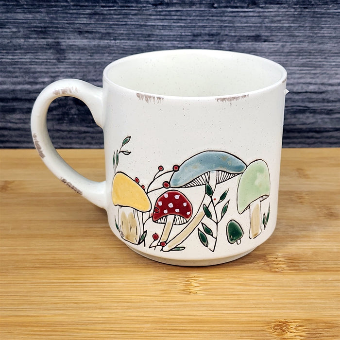 Mushroom Morel Botanical Coffee Mug Red Yellow Ceramic 18oz Tea Cup Blue Sky