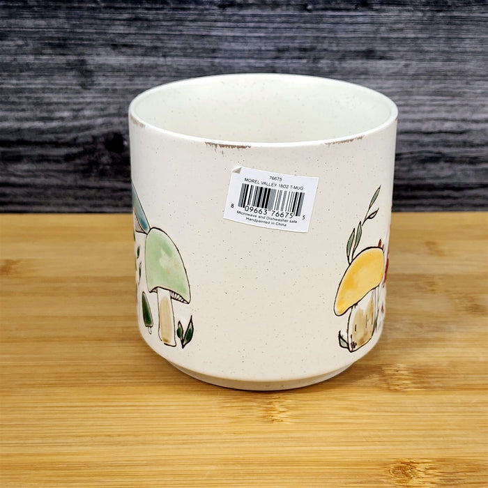 Mushroom Morel Botanical Coffee Mug Red Yellow Ceramic 18oz Tea Cup Blue Sky
