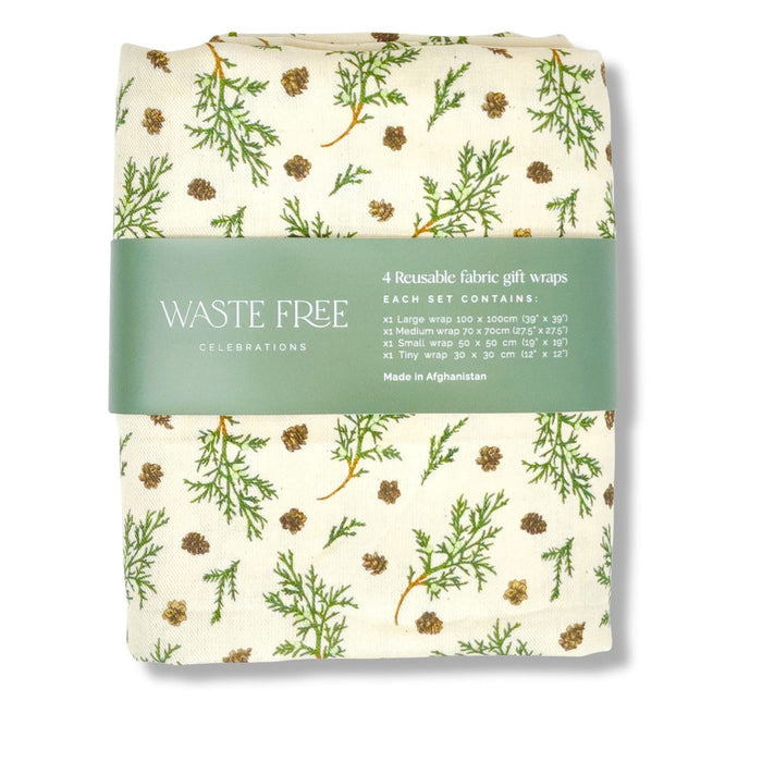 Waste Free Celebrations Nadarrach Pincons Furoshiki Gift Wraps - Set of 4