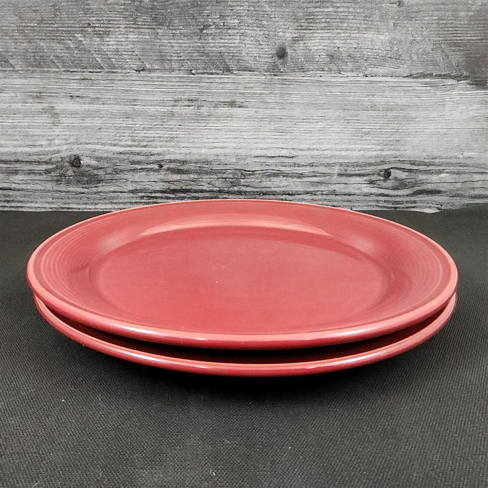 Nancy Calhoun Salad Plate Raspberry Red Set of 2 Ceramic Stoneware Round 8"
